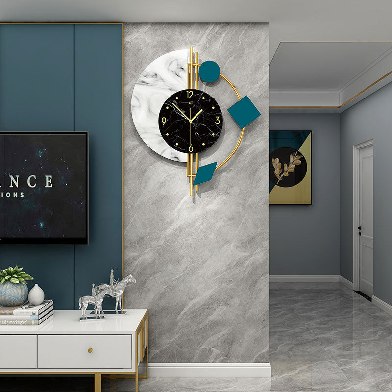 Marble Gold Quartz Wall Clock