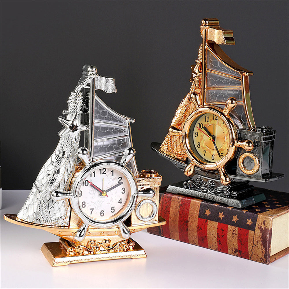 Clock On Ship Table Decor