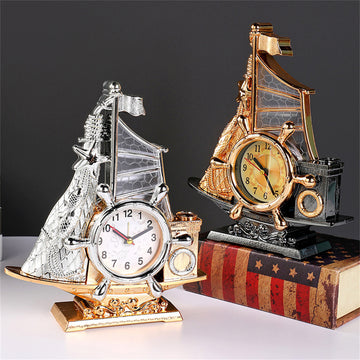 Clock On Ship Table Decor