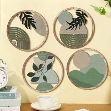 Round Leaf Wall Sticker Set