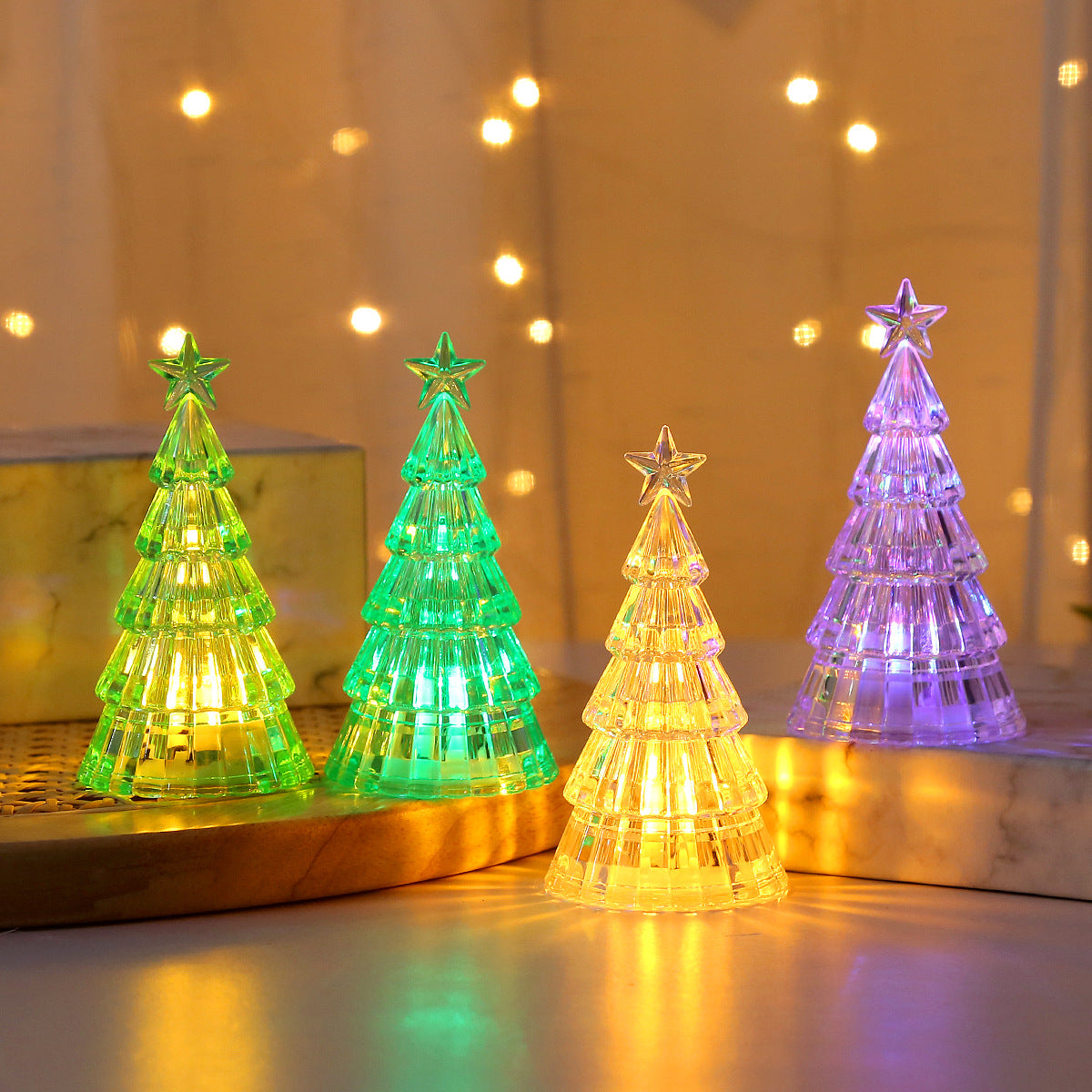 Christmas Tree Crystal Lamp